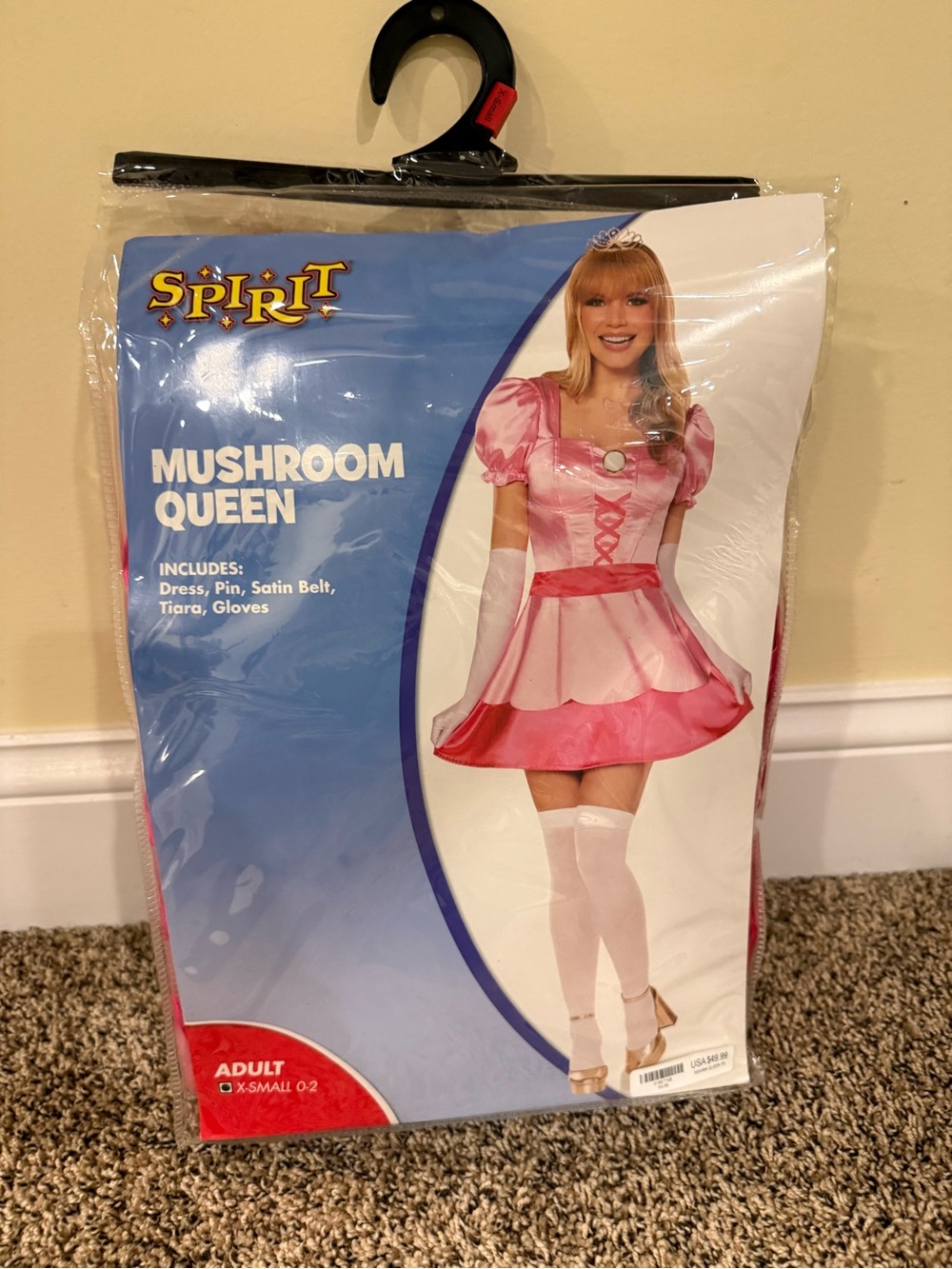 Spirit Pink Mushroom Queen Costume with Tiara & Gloves